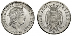 regno delle due sicilie 
Ferdinando I di Borbone (1816-1825) - Piastra 1818 - Zecca: Napoli - Diritto: effigie coronata del Re a sinistra - Rovescio:...