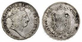 regno delle due sicilie 
Ferdinando IV di Borbone (1815-1816) - Piastra 1818 - Zecca: Napoli - Diritto: effigie coronata del Re a destra - Rovescio: ...