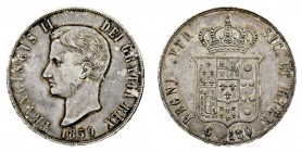 regno delle due sicilie 
Francesco II di Borbone (1859-1860) - Piastra da 120 Grana 1859 - Zecca: Napoli - Diritto: effigie del Re a sinistra - Roves...