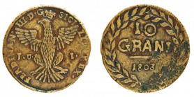 regno di sicilia 
Ferdinando III di Borbone - 10 Grani 1803 - Zecca: Palermo - Diritto: aquila coronata ad ali spiegate - Rovescio: valore e data su ...