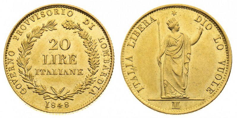 governi provvisori 
Lombardia - 20 Lire 1848 - Zecca: Milano - Diritto: valore ...