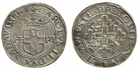 carlo II (1504-1553) 
4 Grossi I tipo - Zecca: Aosta - Diritto: stemma di Casa Savoia coronato - Rovescio: croce piana trilobata alla estremità e acc...