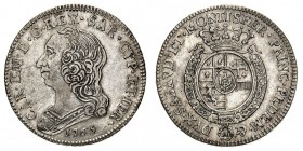 carlo emanuele III (1730-1773) 
Quarto di Scudo 1765 - Zecca: Torino - Diritto: effigie del Re a sinistra - Rovescio: stemma completo di Casa Savoia ...