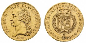 vittorio emanuele I (1802-1821) 
20 Lire 1816 - Zecca: Torino - Diritto: effigie del Re a sinistra - Rovescio: stemma completo di Casa Savoia coronat...
