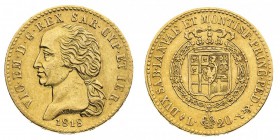 vittorio emanuele I (1802-1821) 
20 Lire 1818 - Zecca: Torino - Diritto: effigie del Re a sinistra - Rovescio: stemma completo di Casa Savoia coronat...