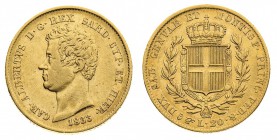 carlo alberto (1831-1849) 
20 Lire 1833 - Zecca: Torino - Diritto: effigie del Re a sinistra - Rovescio: stemma di Casa Savoia coronato e circondato ...
