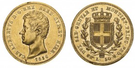 carlo alberto (1831-1849) 
50 Lire 1836 - Zecca: Torino - Diritto: effigie del Re a sinistra - Rovescio: stemma di Casa Savoia coronato e circondato ...