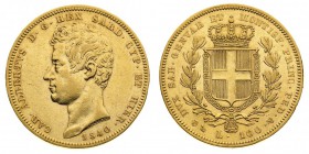 carlo alberto (1831-1849) 
100 Lire 1840 - Zecca: Genova - Diritto: effigie del Re a sinistra - Rovescio: stemma di Casa Savoia coronato e circondato...