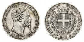 vittorio emanuele II (1849-1861) 
2 Lire 1853 - Zecca: Torino - Diritto: effigie del Re a destra - Rovescio: stemma di Casa Savoia coronato e circond...
