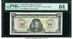 Costa Rica Banco Central de Costa Rica 100 Colones 6.12.1967 Pick 234a PMG Choice Uncirculated 64. 

HID09801242017