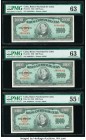 Cuba Banco Nacional de Cuba 1000 Pesos 1950 Pick 84 Three Consecutive Examples PMG Choice Uncirculated 63 (2); About Uncirculated 55 EPQ. 

HID0980124...