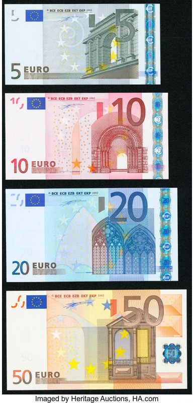 European Union European Central Bank 5; 10; 20; 50 Euro 2002 Pick 1x; 2x; 3x; 4x...