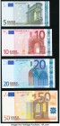 European Union European Central Bank 5; 10; 20; 50 Euro 2002 Pick 1x; 2x; 3x; 4x Choice Crisp Uncirculated. 

HID09801242017