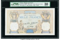 France Banque de France 1000 Francs 1.9.1932 Pick 79b PMG Very Fine 30. Minor repairs.

HID09801242017