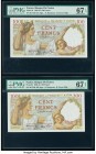 France Banque de France 100 Francs 9.1.1941 Pick 94 Four Examples PMG Superb Gem Unc 67 EPQ (4). 

HID09801242017