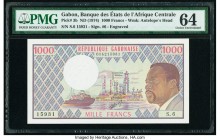 Gabon Banque des Etats de l'Afrique Centrale 1000 Francs ND (1974) Pick 3b PMG Choice Uncirculated 64. 

HID09801242017