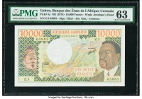 Gabon Banque des Etats de l'Afrique Centrale 10,000 Francs ND (1974) Pick 5a PMG Choice Uncirculated 63. 

HID09801242017