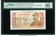 Guadeloupe Caisse Centrale de la France d'Outre-Mer 20 Francs ND (1947-49) Pick 33 PMG Gem Uncirculated 65 EPQ. 

HID09801242017