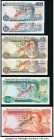Jersey States of Jersey 1; 1; 5; 5; 10; 20 ND (1976-88) Pick 11as; 11bs; 12as; 12bs; 13as; 14as Specimens Choice Crisp Uncirculated. 

HID09801242017