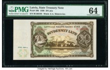 Latvia Latvian Government State Treasury 20 Latu 1936 Pick 30b PMG Choice Uncirculated 64. 

HID09801242017