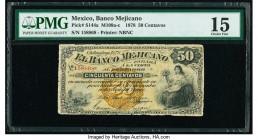 Mexico Banco Mejicano 50 Centavos 1878 Pick S144a M109 PMG Choice Fine 15. 

HID09801242017