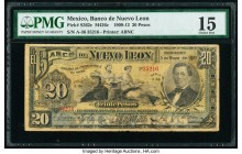 Mexico Banco de Nuevo Leon 20 Pesos 5.5.1910 Pick S362c M436c PMG Choice Fine 15. 

HID09801242017
