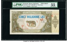 Romania Banca Nationala a Romaniei 5,000,000 Lei 25.6.1947 Pick 61as Specimen PMG About Uncirculated 55. Small piece missing.

HID09801242017