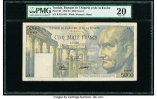 Tunisia Banque de l'Algerie et de la Tunisie 5000 Francs 8.9.1950 Pick 30 PMG Very Fine 20. Repaired, tape, pinholes.

HID09801242017