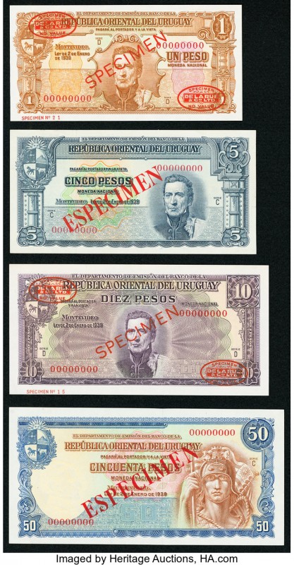 Uruguay Banco de la Republica Oriental 1; 5; 10; 50; 100; 500; 1,000 Pesos 1939 ...