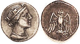 AMISOS, Ar Siglos or Drachm, 435-370 BC, Tyche head r./ Owl, monogram at lower r...