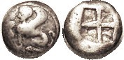 CHIOS, Tetrobol, 435-425 BC, Sphinx std l, amphora l./4-part incuse, S4596 (£140...