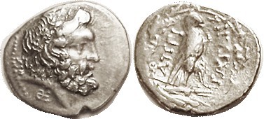 EPEIROS, Republic, Drachm, 232-168 BC, Zeus head r, Sigma-I left, Theta-E below ...