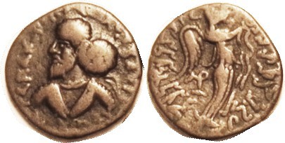 INDO-PARTHIANS, Pakoros, 100-135 AD, Æ Tet (24 mm), Bust l., with big hair bunch...