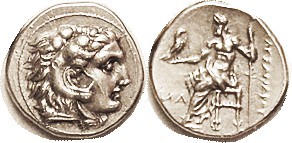 -- Drachm, Uncertain mint in Asia Minor, NA at left (N retrograde), Pr. 2733; EF...