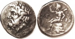 MEGALOPOLIS, Arkadian League, Triobol, 370-280 BC, Zeus head l./Pan std l, AR monogram & I, S2687 (£90); F-VF, centered, lt surface faults under head ...