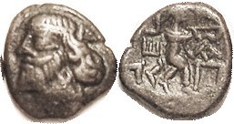 Sanabares, Æ16 ("bronze drachm"), Bust l./archer rt, similar to Sellw 93.6-.8, but EL on side behind archer, A over Pi below bow, very clear; F-VF, sm...