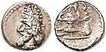 Darius II, Obol, Head left in tiara/King at altar, Alr.566, S6208; VF-EF/F, obv centered & well detailed, rev off-ctr & crude. (A Near VF brought $83,...