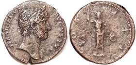 As, COS III, Janus stg; VF, obv well centered, rev a hair off-ctr, warm brown patina, minor roughness, portrait has quite strong detail. Scarce type. ...