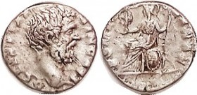 Den, ROMAE AETERNAE, Roma std l; VF/F, lgnds partly off & weak especially on rev; decent metal; good strong portrait. (A GF brought $383, Noble 7/15.)