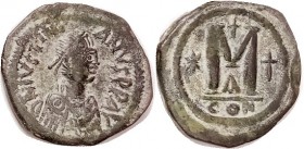 Follis, S158, Bust r/Large M betw star & cross, Offic.A; F-VF/VF, well centered, full clear lgnd, strong portrait of childish artistry; boldly hilight...