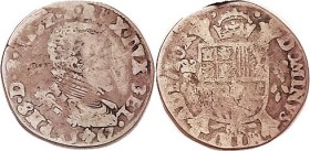 AUSTRIAN Netherlands, 1/5 Daalder, 1567, 29 mm, Philip bust r/crowned shield etc, G, weakish, lt scrs. Date is clear.