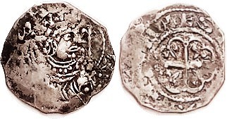 ENGLAND, STEPHEN, 1135-54, Ar Penny, Cross Moline type, Bust r with scepter/cros...