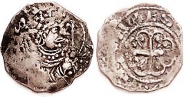 ENGLAND, STEPHEN, 1135-54, Ar Penny, Cross Moline type, Bust r with scepter/cross, S1278, London, moneyer ESTMVND, VF, good silver with lt tone, sl of...