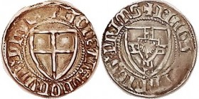 Teutonic Order, Winrych von Kniprode, 1351-82, Ar Szelag, 21 mm, Shield/shield, VF or better, a little of lgnds flatly struck, shields very bold, exce...