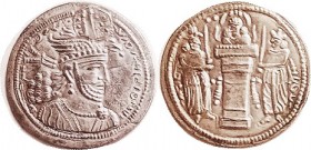 SASANIAN, Hormizd II, 302-09, Drachm, bust r/fire altar, 26+ mm, VF-EF, perfectly centered, well struck with strong detail both sides; sl closed flan ...