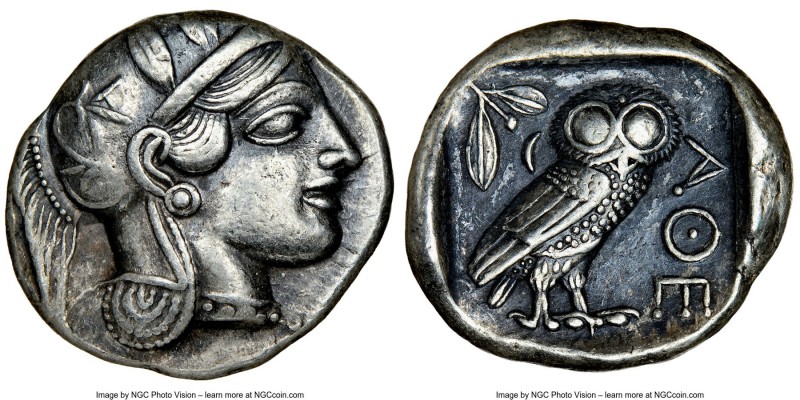ATTICA. Athens. Ca. 440-404 BC. AR tetradrachm (25mm, 17.16 gm, 1h). NGC Choice ...