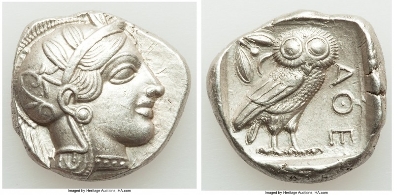 ATTICA. Athens. Ca. 440-404 BC. AR tetradrachm (25mm, 17.18 gm, 11h). AU, mark. ...