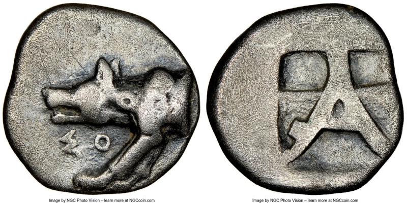 ARGOLIS. Argos. Ca. 450-420 BC. AR triobol (14mm, 12h). NGC Choice Fine, light g...