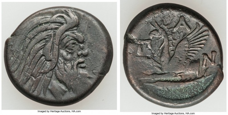 CIMMERIAN BOSPORUS. Panticapaeum. Ca. 4th century BC. AE (22mm, 7.09 gm, 10h). A...