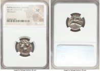 PAPHLAGONIA. Sinope. Ca. late 4th century BC. AR drachm (19mm, 6h). NGC XF. Ca. 330-300 BC. Asti-, magistrate. Head of nymph left, wearing triple pend...